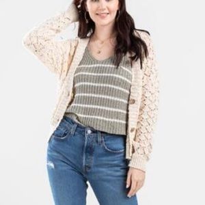 Francesca’s Alice Pointelle Open Cardigan